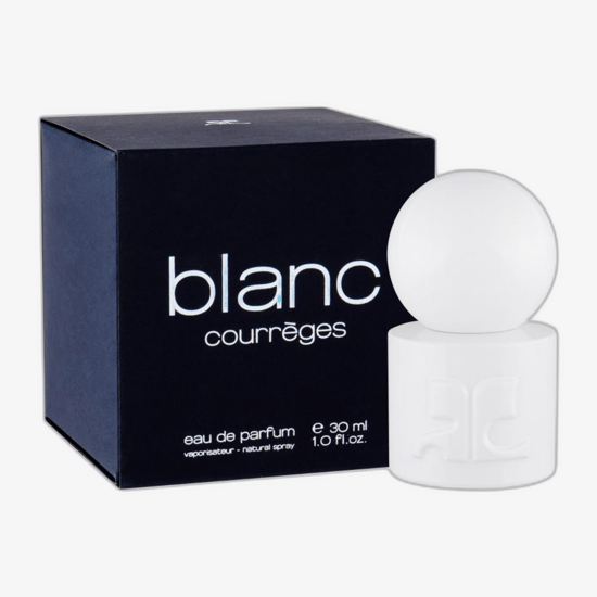 Оригинальная упаковка André Courrèges Blanc EDP Флакон André Courrèges Blanc EDP вблизи