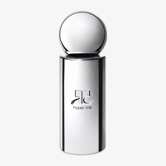 Bottle of André Courrèges Hyper Iris EDP up close
