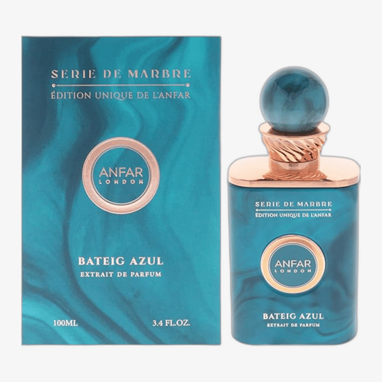 Элегантный флакон парфюма Anfar London Azure Spirit EP крупным планом