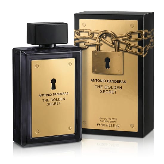 Close-up view of the Antonio Banderas The Golden Secret EDT bottle