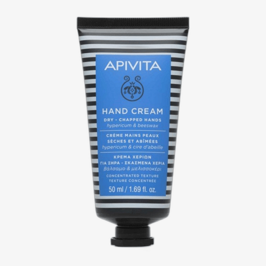 Close-up of Apivita hand cream for dry-chapped hands