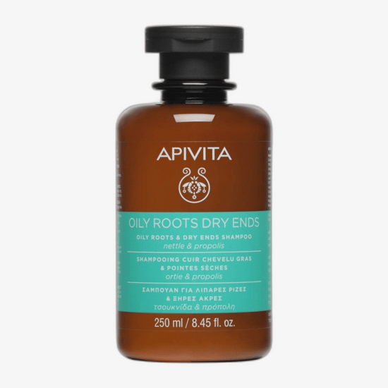 Apivita oily roots & dry ends shampoo in packaging