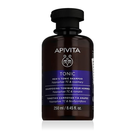 Оригинальная упаковка Apivita Tonic Men’s Tonic Shampoo, 250 мл Apivita Tonic Men’s Tonic Shampoo, 250 мл – упаковка