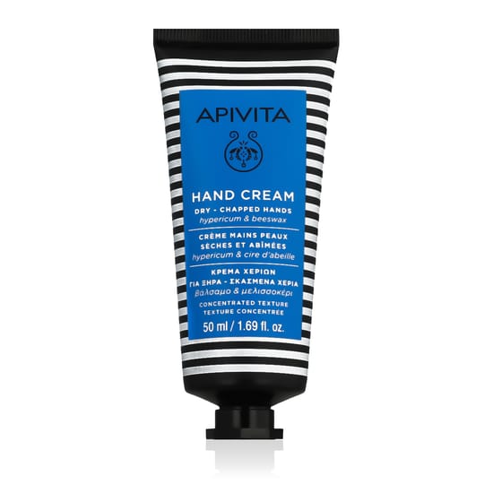 Close-up of Apivita hand cream for dry-chapped hands