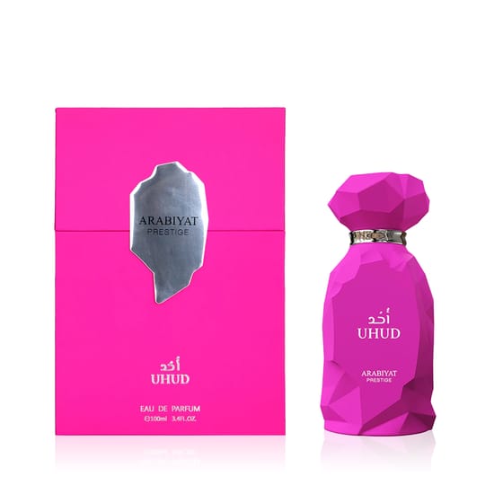 Бутылка Arabiyat Prestige Uhud EDP вблизи
