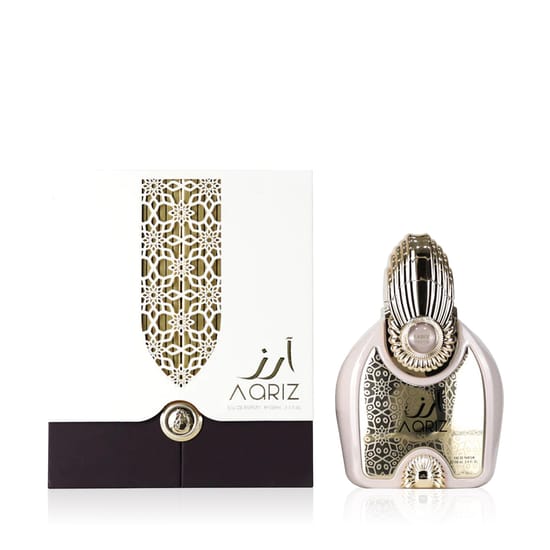 Бутылка парфюма Arabiyat Prestige Aariz EDP вблизи