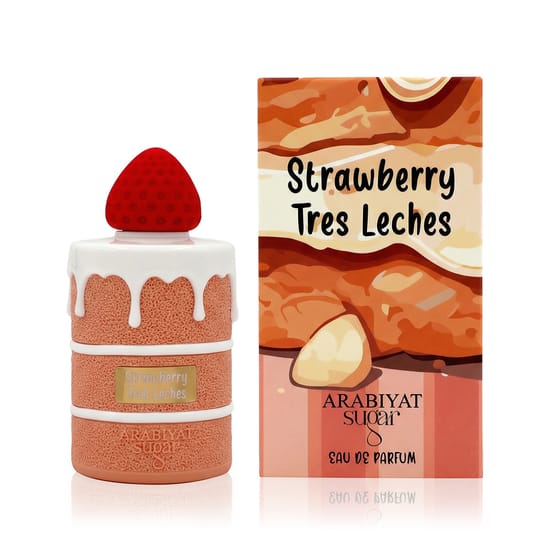 Флакон Arabiyat Sugar Strawberry Tres Leches EDP крупным планом