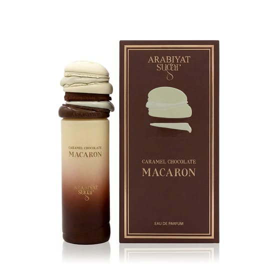 Дизайн Arabiyat Sugar Caramel Chocolate Macaron EDP — сладкий и элегантный аромат Флакон Arabiyat Sugar Caramel Chocolate Macaron EDP — изысканный унисекс аромат