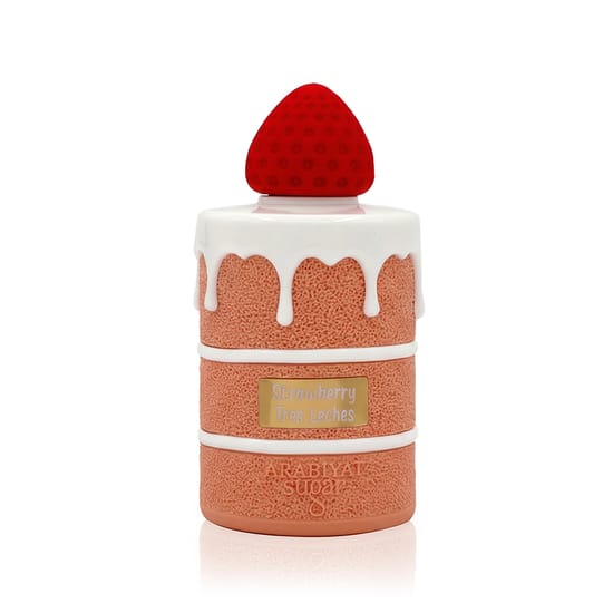 Флакон Arabiyat Sugar Strawberry Tres Leches EDP крупным планом