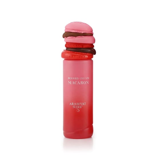 Оригинальная упаковка Arabiyat Sugar Berries Cream Macaron EDP Бутылка Arabiyat Sugar Berries Cream Macaron EDP вблизи