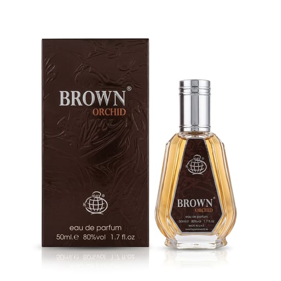 Originaalpakend Ard Al Zaafaran Brown Orchid EDP parfüümile Elegantne pudel Ard Al Zaafaran Brown Orchid EDP parfüümist