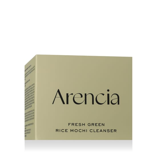 Оригинальный продукт Arencia Fresh Green Rice Mochi Cleanser Крупный план упаковки очищающего средства Arencia Fresh Green Rice Mochi