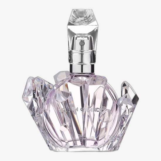 Original packaging for Ariana Grande R.E.M. EDP perfume Close-up image of Ariana Grande R.E.M. EDP perfume bottle