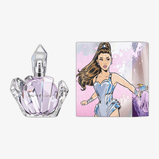 Visual of Ariana Grande R.E.M. EDP Eau de Parfum packaging Close-up of Ariana Grande R.E.M. EDP bottle, highlighting its elegant and modern design