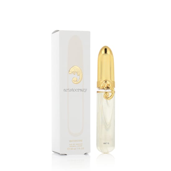 Original packaging of Aristocrazy Intuitive EDT Close-up of Aristocrazy Intuitive EDT perfume bottle