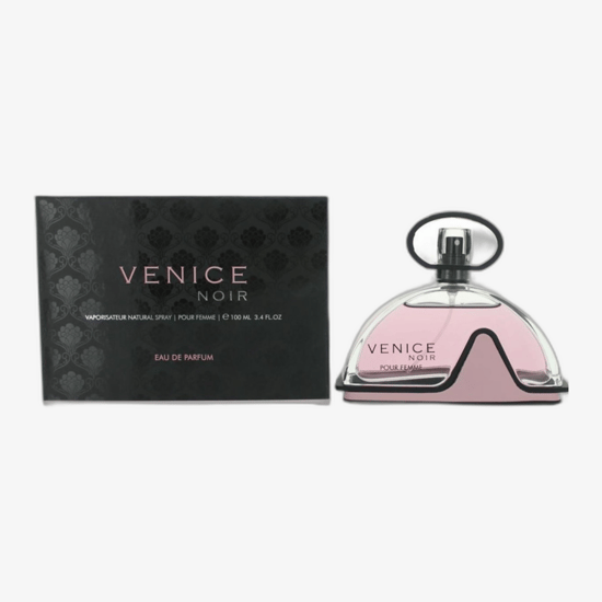Оригинальная упаковка аромата Armaf Venice Noir EDP Элегантный флакон Armaf Venice Noir EDP крупным планом