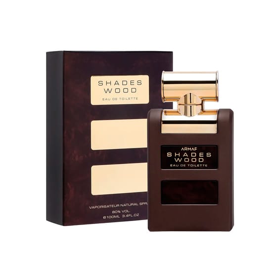 Elegant bottle of armaf shades wood eau de parfum