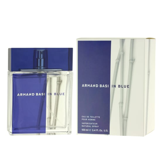 Original Armand Basi In Blue EDT packaging Close-up view of Armand Basi In Blue EDT bottle