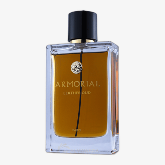 Armorial Leather Oud EDP originaalpakendis Elegantne Armorial Leather Oud EDP pudel
