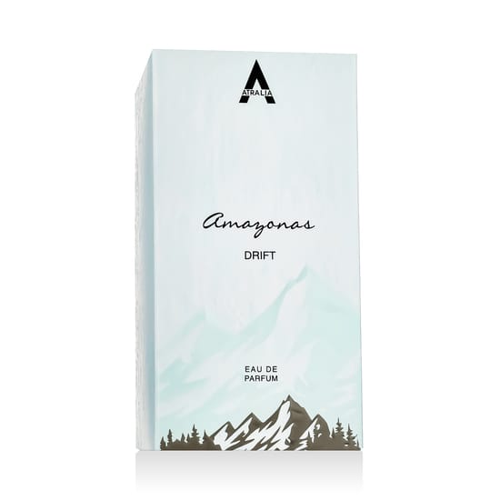 Close-up of Atralia Amazonas Drift EDP perfume bottle