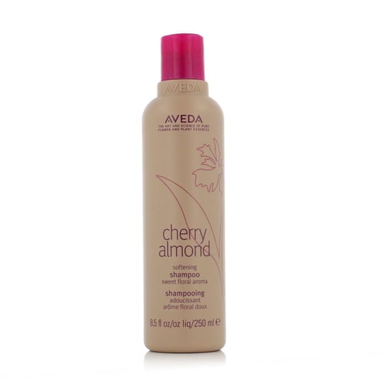 Bottle of aveda cherry almond softening shampoo