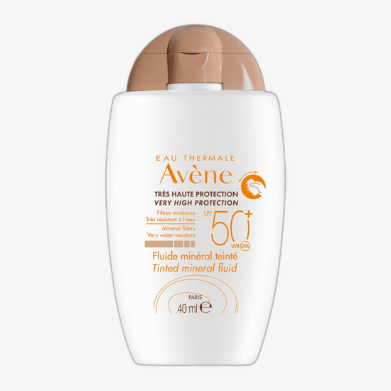 Tube of Avène Eau Thermale Tinted Mineral Fluid SPF 50+