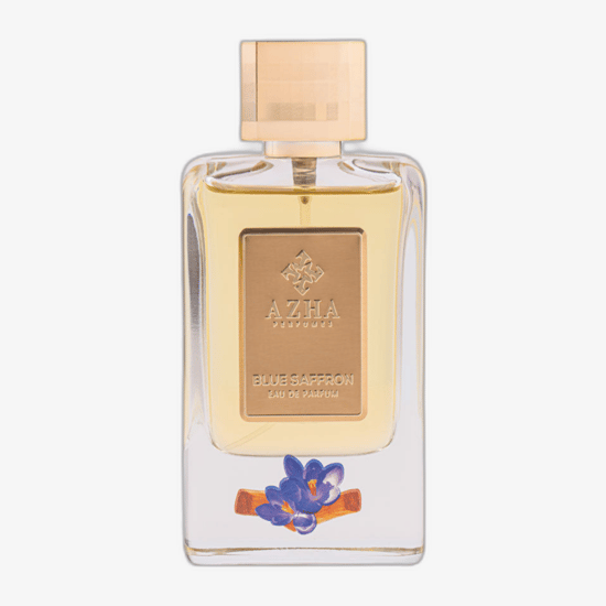 Elegant bottle of Azha Perfumes Blue Saffron EDP