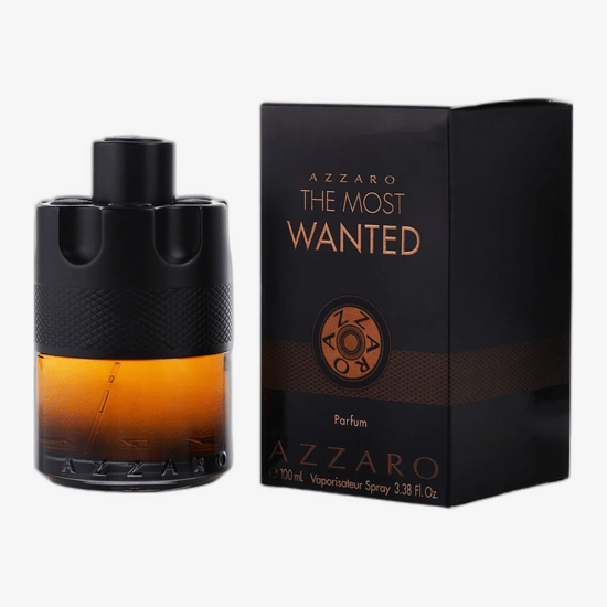 Azzaro The Most Wanted Parfum and mini bottles Elegant packaging of Azzaro The Most Wanted Parfum set