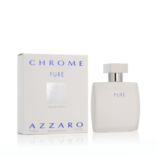 Bottle of Azzaro Chrome Pure EDT showcasing its elegant design