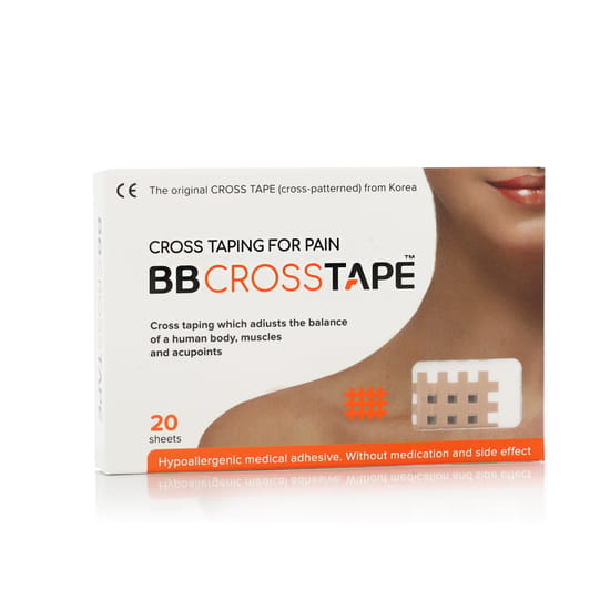 Packaging of BB Tape Cross Tape A-Type Beige (20 x 25 mm) Close-up view of BB Tape Cross Tape A-Type Beige roll showing texture