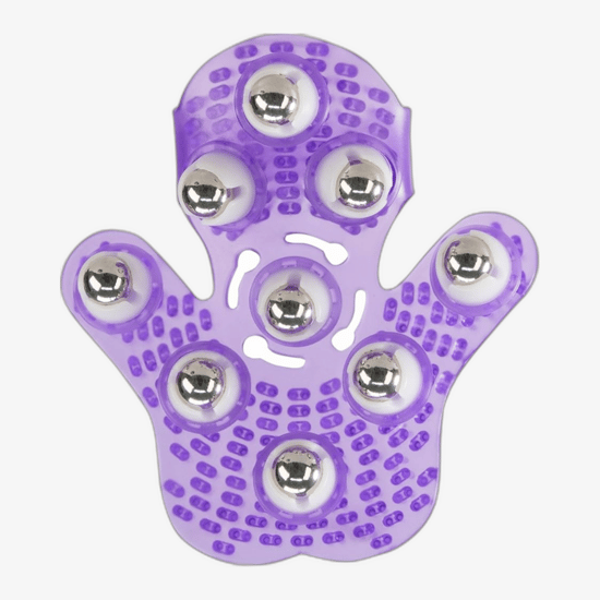 Close-up of bms factory simple & true roller balls massager in purple