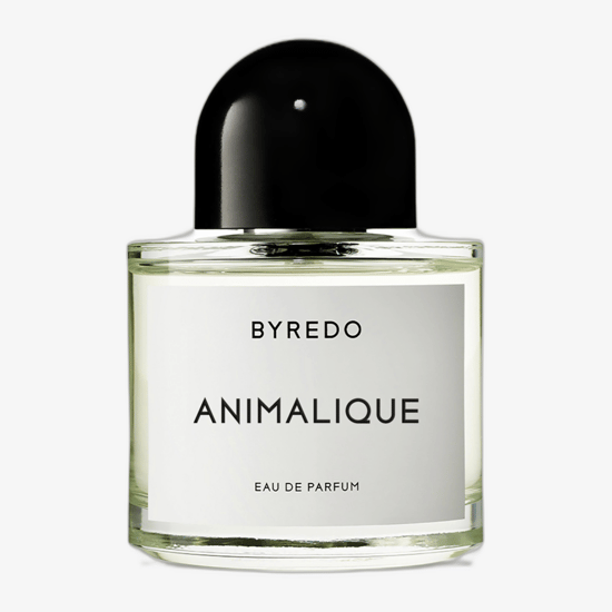 Close-up of Byredo Animalique EDP bottle
