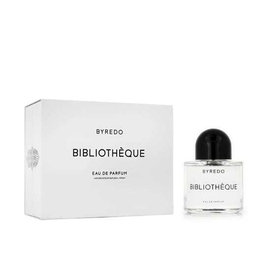 Close-up of Byredo Bibliothèque EDP perfume bottle