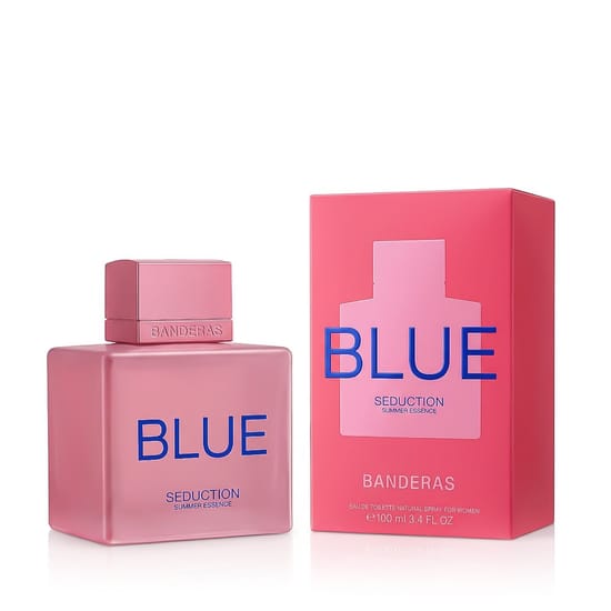 Elegant bottle of Banderas Blue Seduction Summer Essence EDT