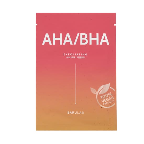 Close-up of barulab aha/bha exfoliating the clean vegan mask