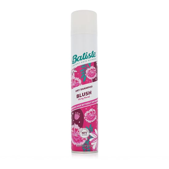 Batiste Blush Flirty Floral Dry Shampoo bottle and packaging – light floral dry shampoo for instant refresh