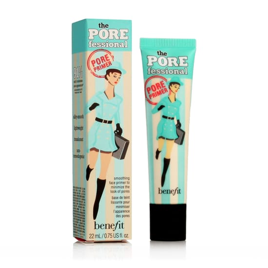 Benefit The Porefessional Pore Primer minimalist packaging design Benefit The Porefessional Pore Primer tube showcasing lightweight texture