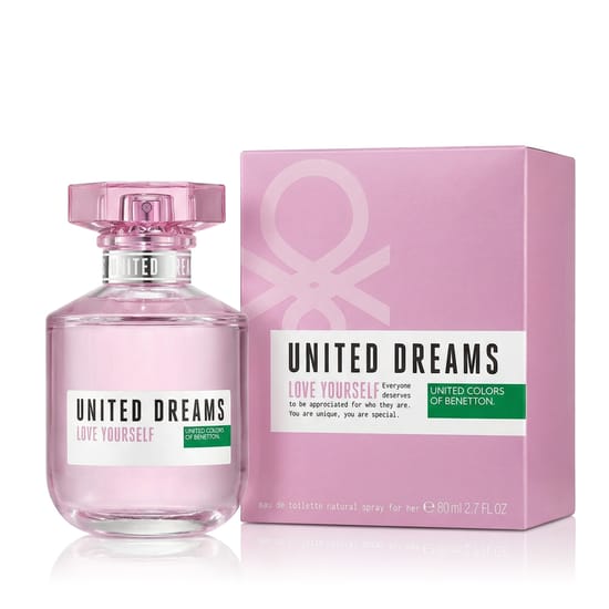 Original packaging of Benetton United Dreams Love Yourself EDT Elegant bottle of Benetton United Dreams Love Yourself EDT
