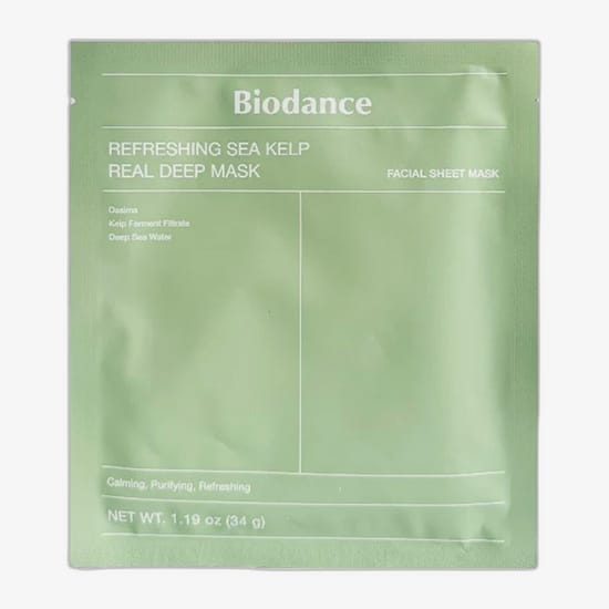Детальный вид маски Biodance Refreshing Sea Kelp Real Deep Mask Гидрогелевая маска Biodance Refreshing Sea Kelp Real Deep Mask в лаконичной и минималистичной упаковке