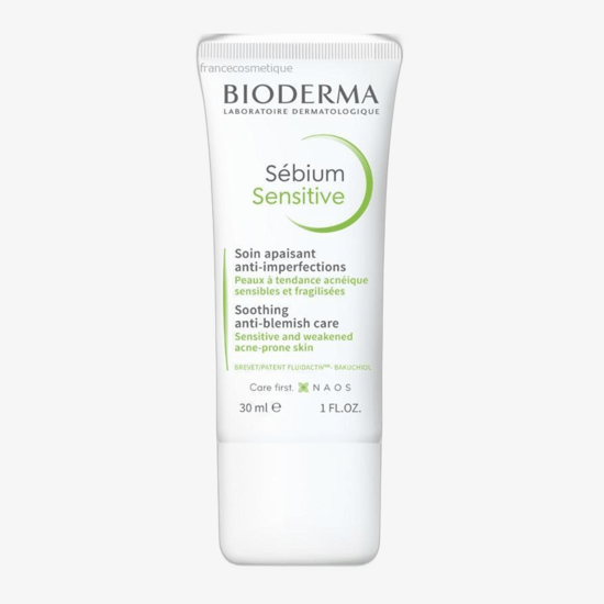 Тюбик Bioderma Sébium Soothing Anti-Blemish Care крупным планом