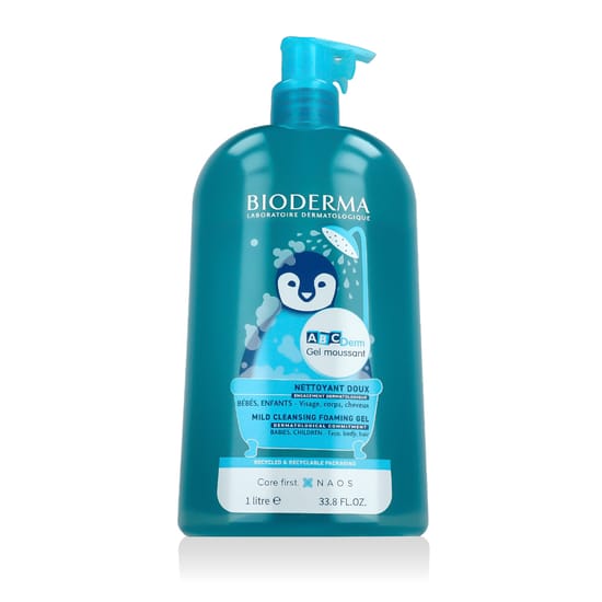 Bioderma ABCDerm geel moussant 1000 ml pudel