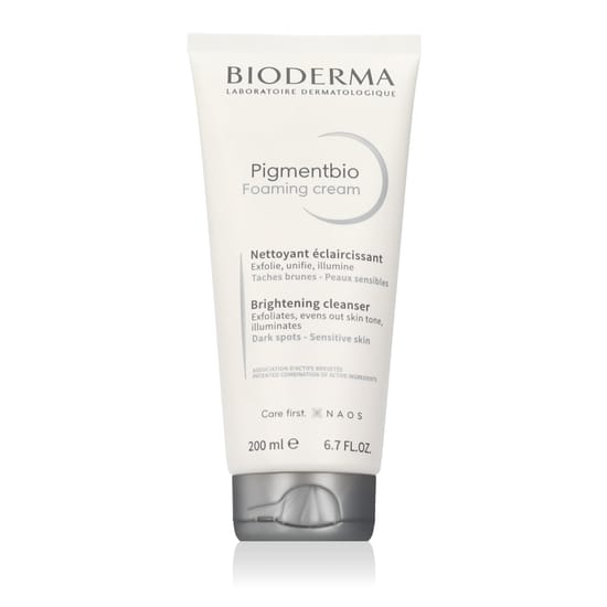 Bioderma Pigmentbio vahtkreemi pudel ja vaht nahahoolduseks