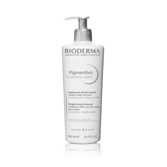 Bioderma Pigmentbio vahtkreemi pudel ja vaht nahahoolduseks