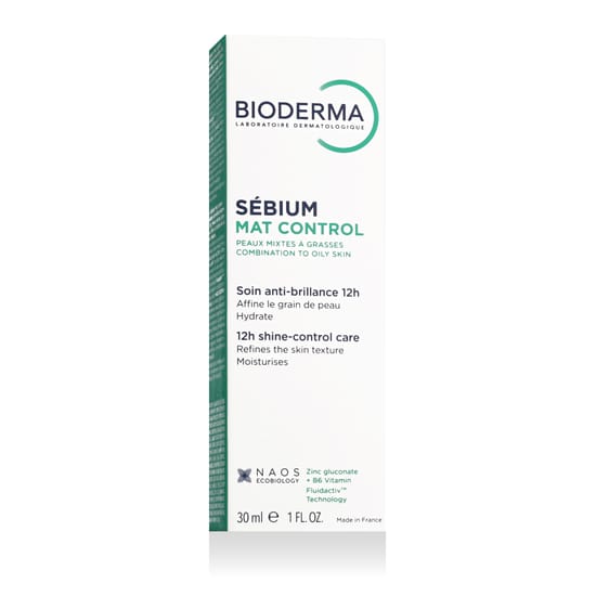 Bioderma Sébium Mat Control 12h Shine-Control Care Packaging, Lightweight Face Cream for Oily Skin