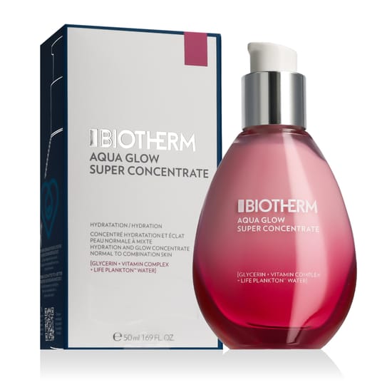 Biotherm aqua glow super concentrate pudeli lähivõte