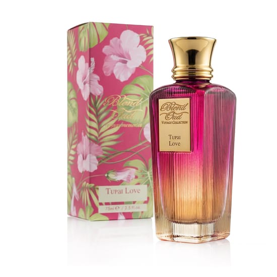 Elegant close-up image of Blend Oud Tupai Love EDP bottle