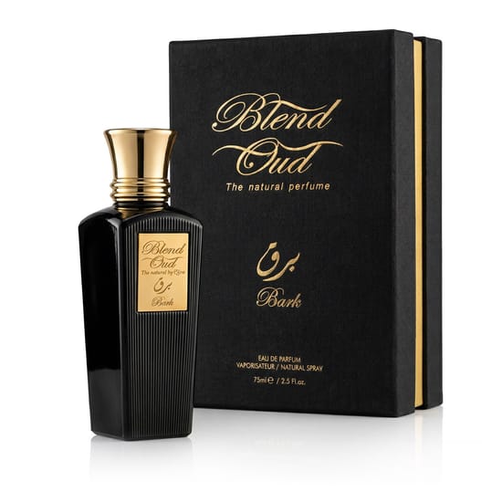 Elegant bottle of blend oud bark edp close-up