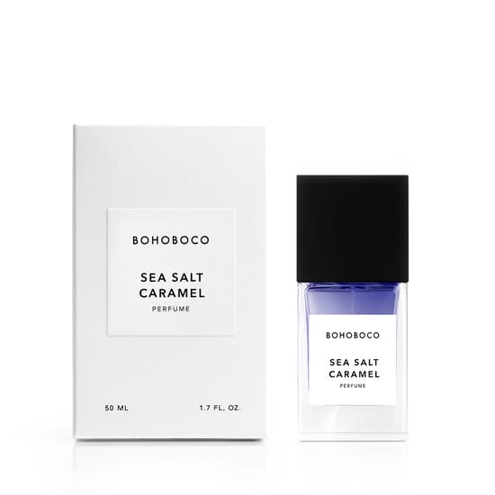 Close-up of Bohoboco Sea Salt Caramel perfume bottle