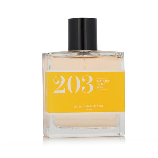 Bottle of Bon Parfumeur 203 perfume with raspberry and vanilla