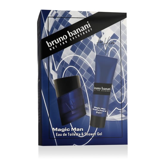 Bottle of Bruno Banani Magic Man perfume with background